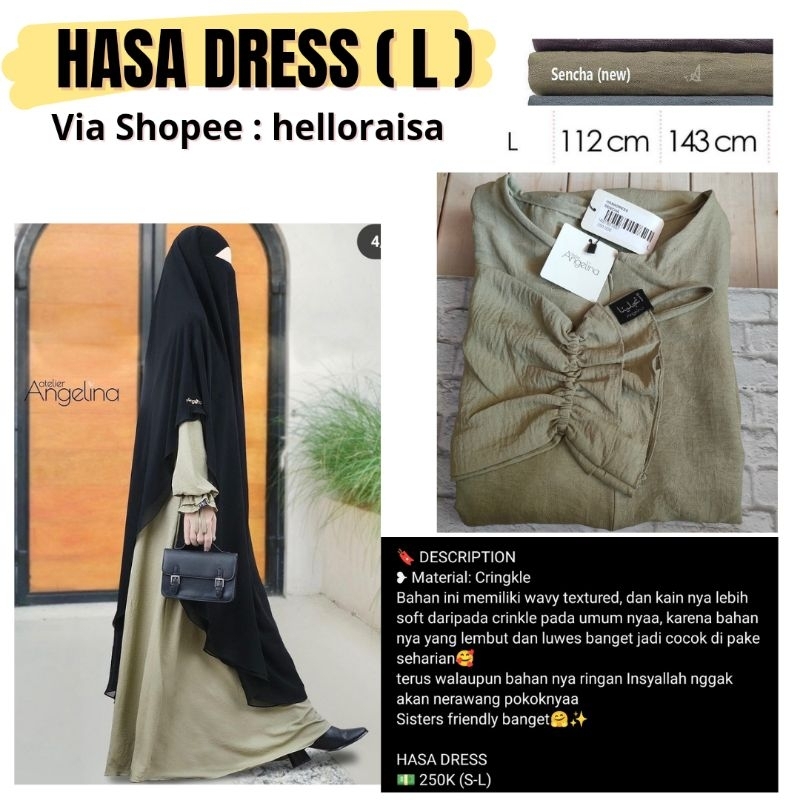 NWT Hasa Dress Sencha Atelier Angelina size L