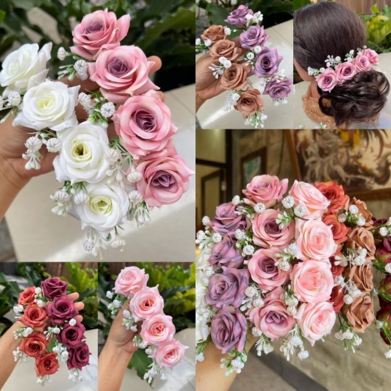 AKSESORIS RAMBUT // SEMANGGI BUNGA // BUNGA MAWAR