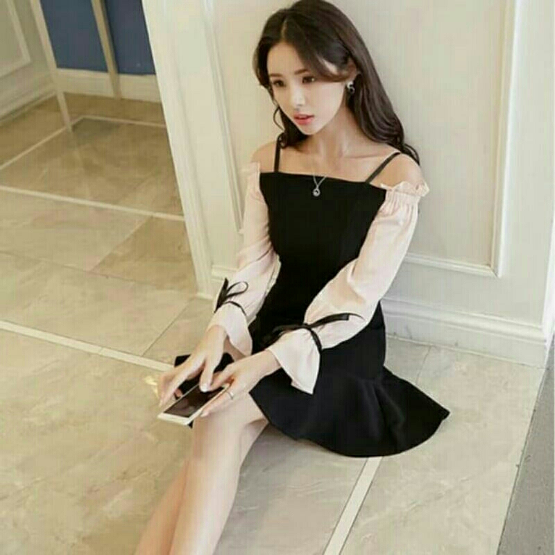 AUREL Dress Wanita Korean Style A Line Pakain Korea Mini