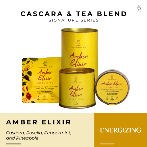 

Netisane Amber Elixir (Cascara, Rosella, Peppermint, dan Pineapple) | Netisane Cascara Signature Blend | Artisan Tea / Teh Herbal |