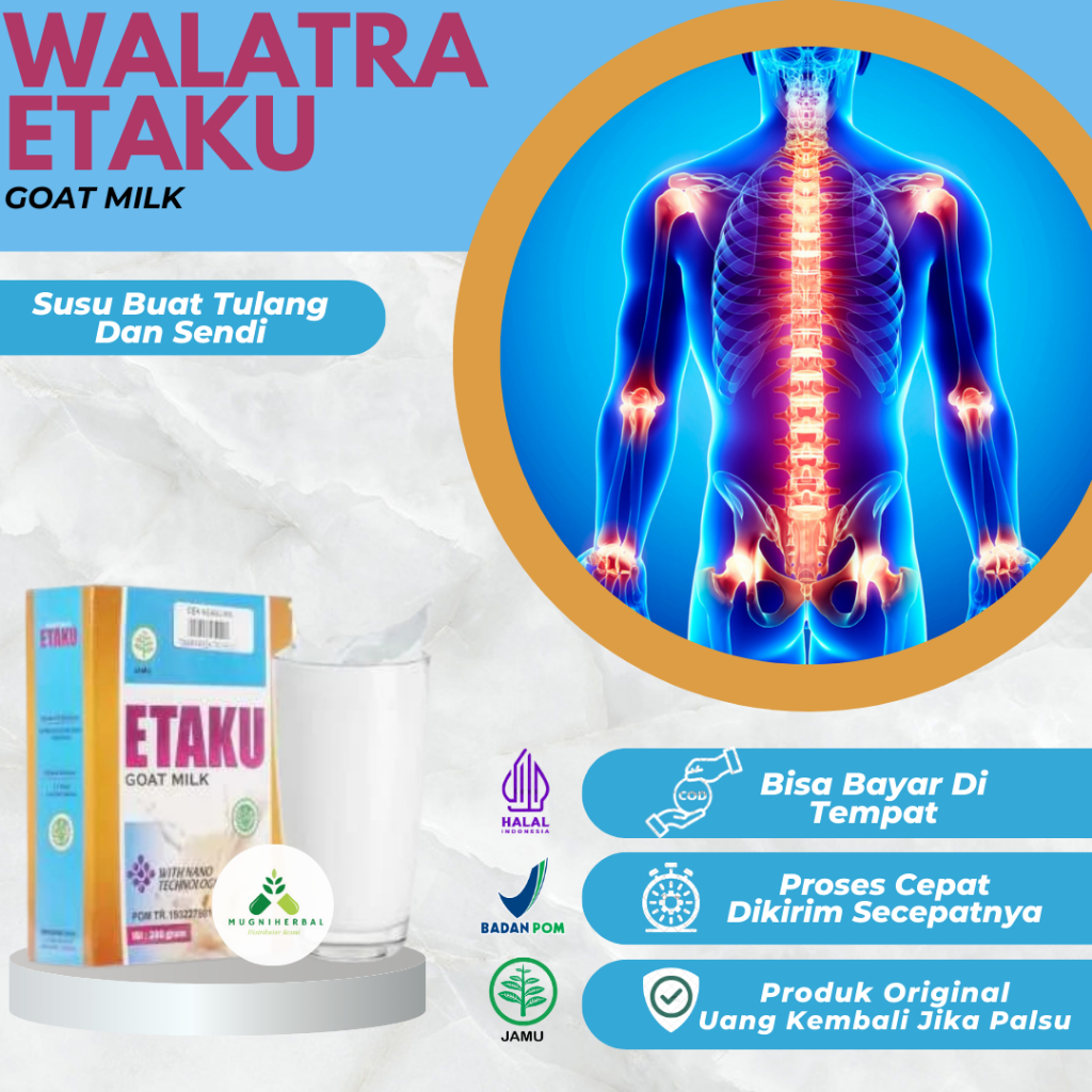 

Etaku - Susu Atasi Pengapuran Tulang Dan Sendi, Susu Untuk Kesehatan Tulang Dan Sendi, Osteoporosis, Penguat Tulang, Susu Penguat Tulang Anak & Lansia