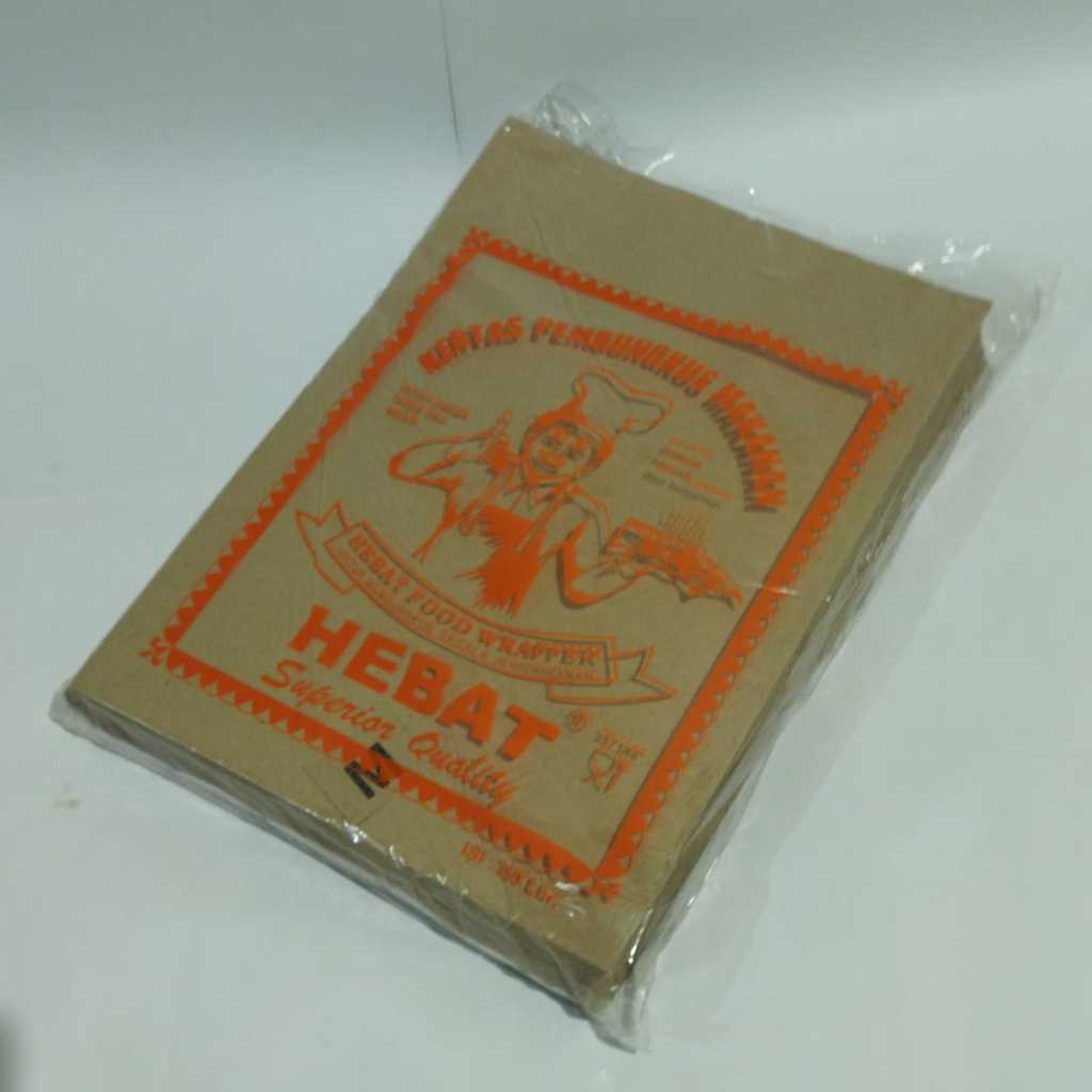 kertas nasi bungkus/ kertas coklat nasi bungkus/ kertas nasi cap hebat ukuran28x38cm