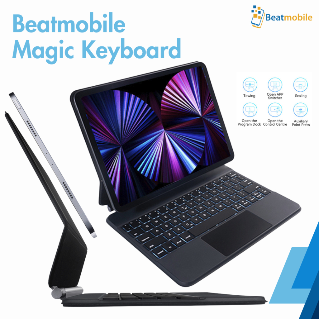 Beatmobile Magic Keyboard Case for iPad Air 5 iPad Pro 11" 2021/2022 Pro M1/M2 Wireless iPad Keyboard
