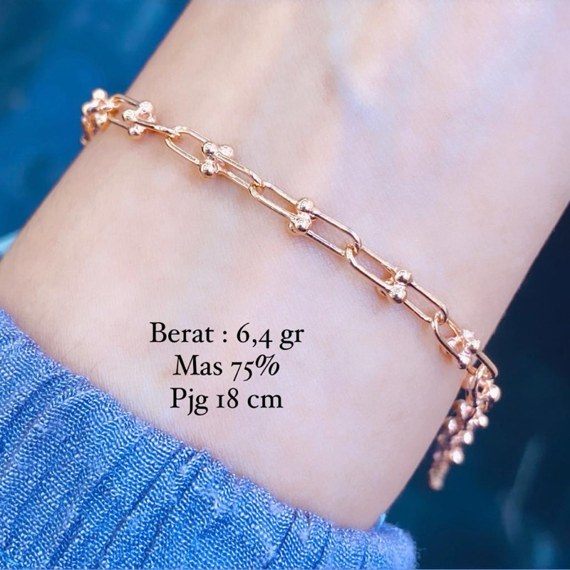gelang emas rantai model terbaru 75%