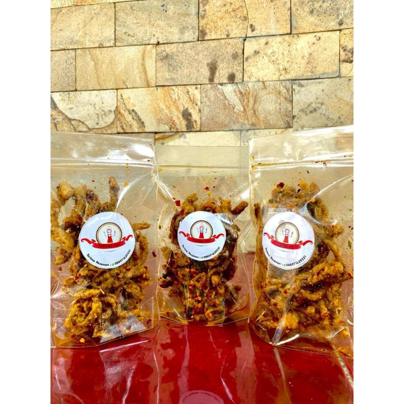 

usus krispi gurih daun jeruk usus ayam renyah