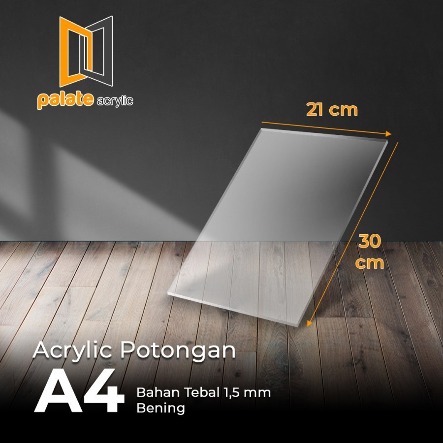 

Akrilik Lembaran A4 / Acrylic Potongan bening A4 2mm / 1,5mm 30x21cm