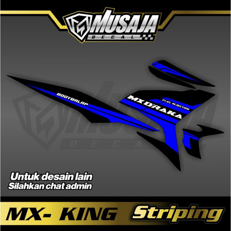 Striping mx king transparan uv biru hitam putih kekinian non full body