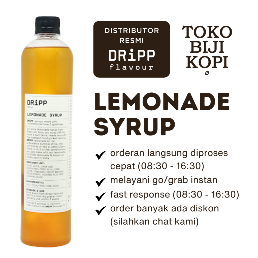 

DRiPP Syrup Lemonade - Sirup Rasa Lemon 760 ml