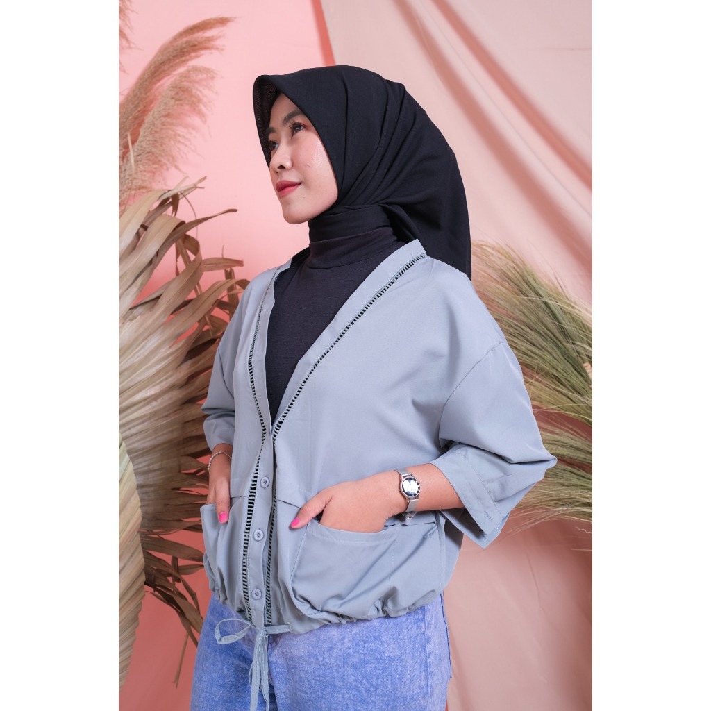 Outer Serut | Outer Wanita Jumbo Lengan Panjang Kekinian Cocok Untuk Kondangan Hijabers Korean Style