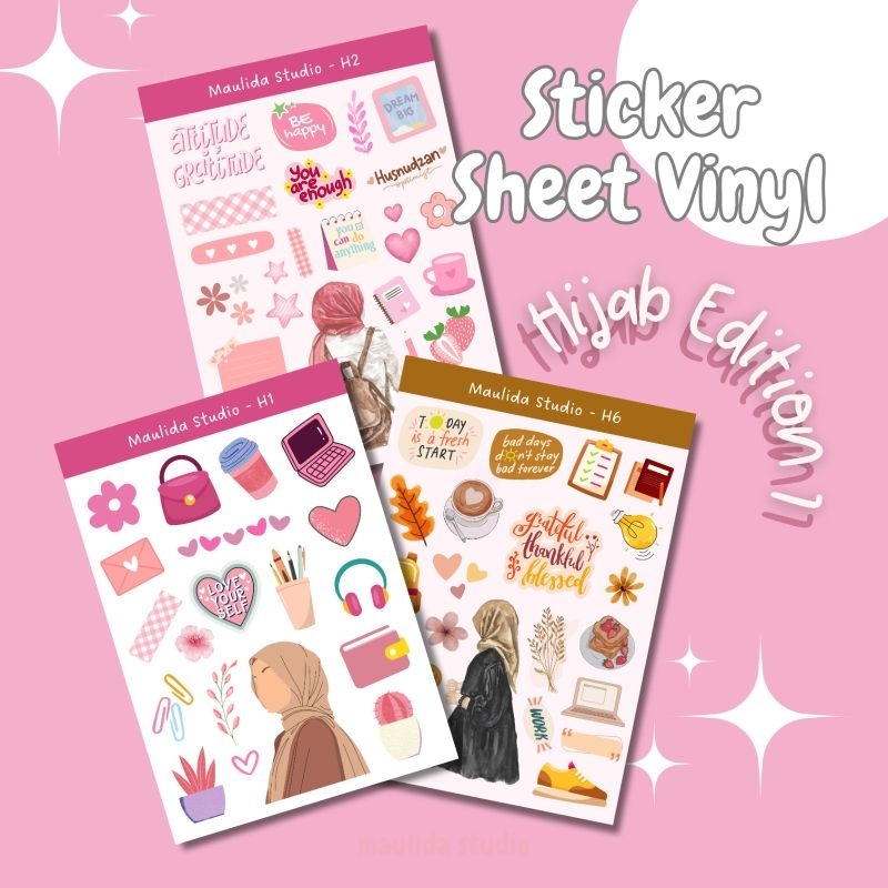 

Sticker hijab girls vinyl / Sticker sheet vinyl / Sticker Jurnal / Sticker aesthetic / Sticker Jilbab pink