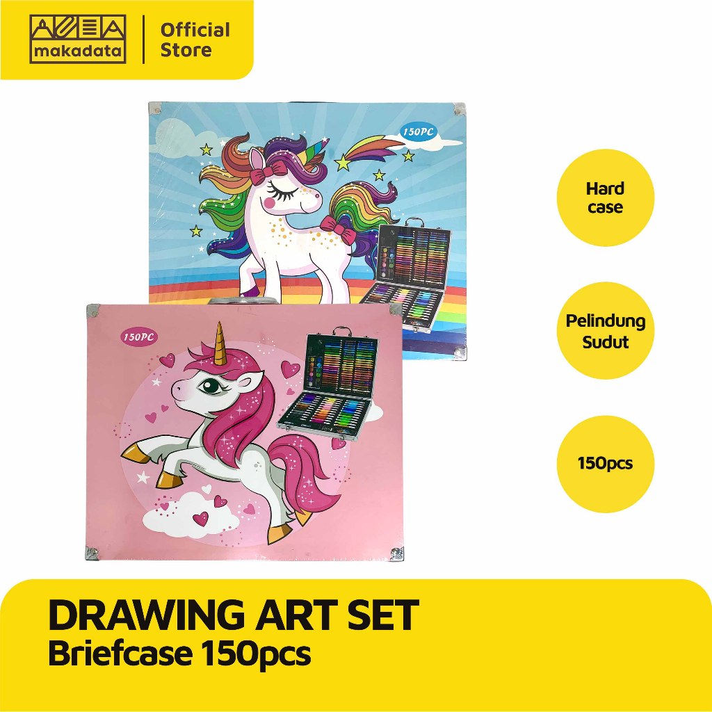 

DRAWING ART SET BRIEFCASE 150 PCS | PENSIL WARNA CRAYON ALAT MEWARNAI MURAH