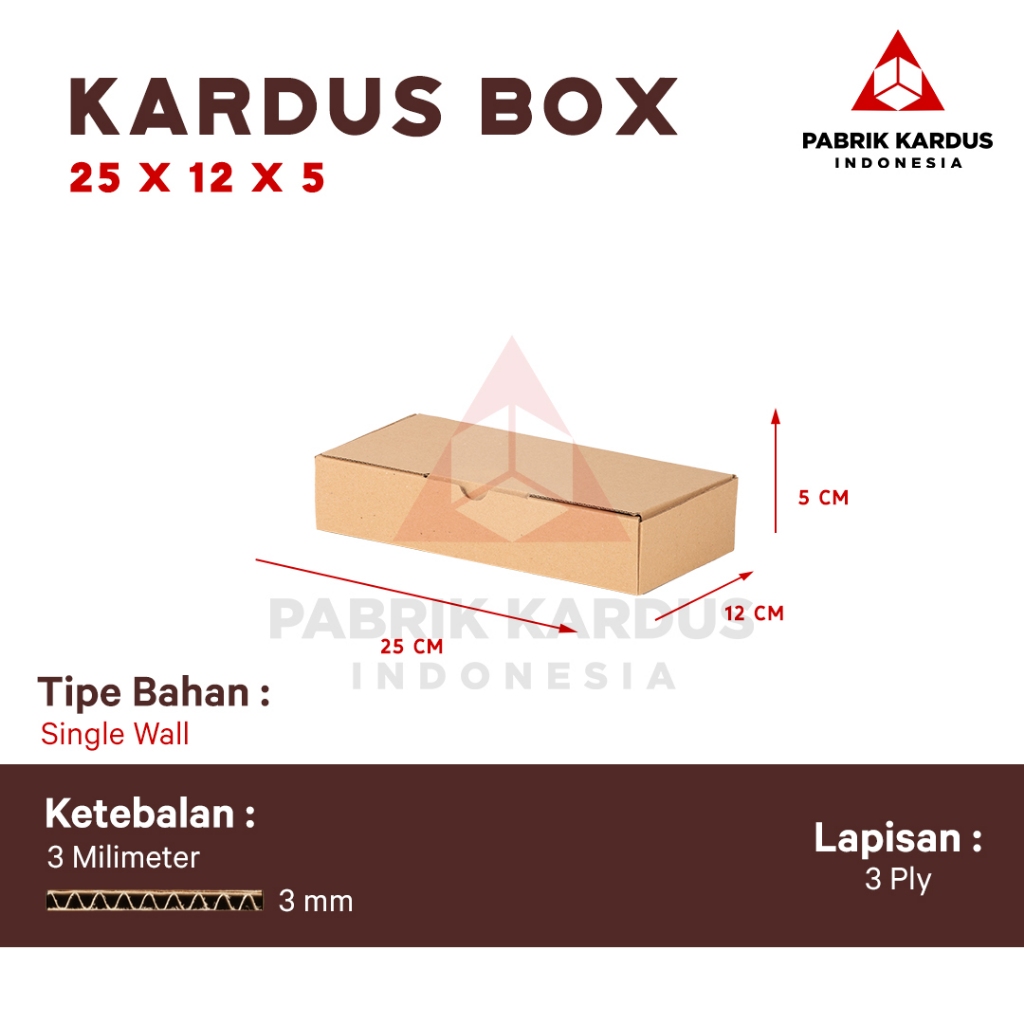

Pabrik Kardus Box Diecut 25cm x 12cm x 5cm Kotak Makanan Pizza Polos