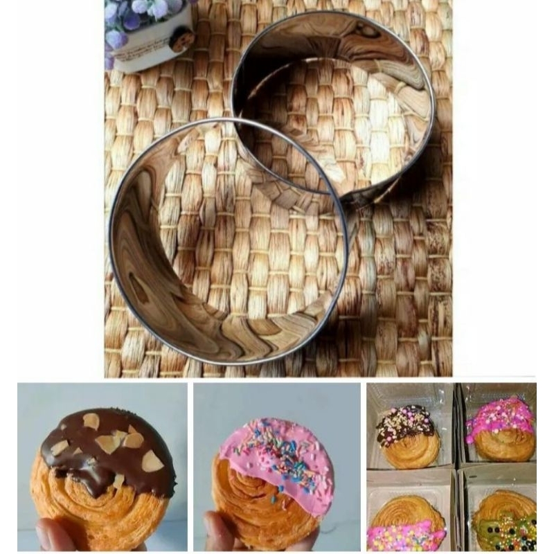 Cetakan Kue Ring Roti Cromboloni/Cetakan Ring Donat Bomboloni /stenliss tebal/Cetakan Roti Burger/Ce