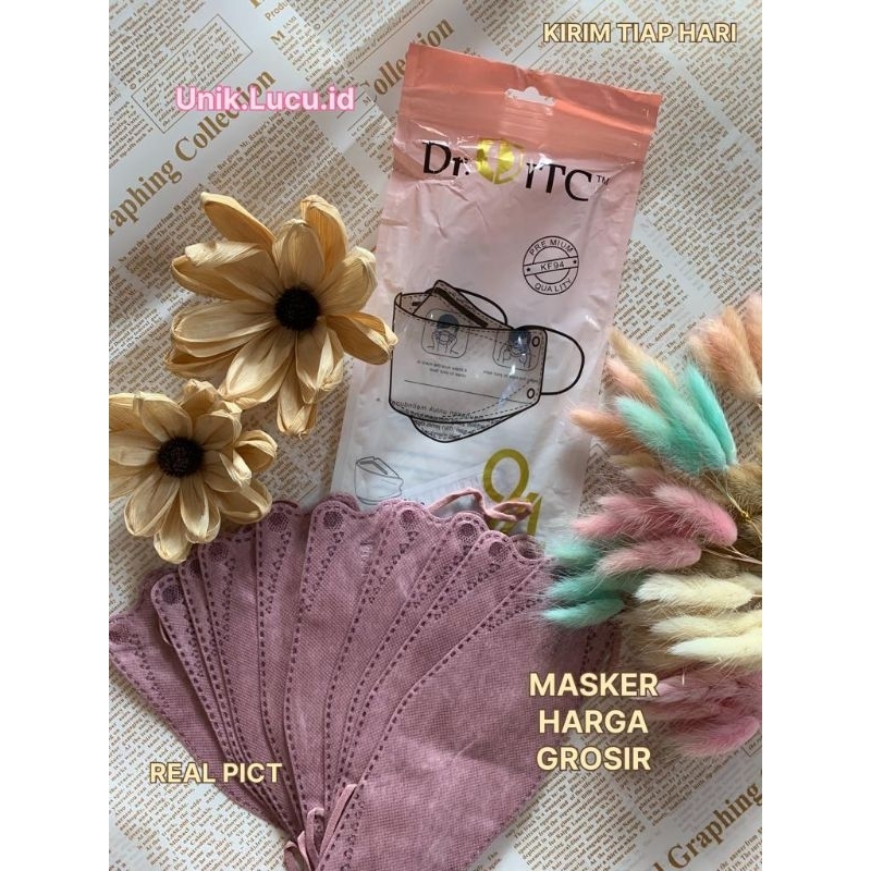 MASKER KF ITC WARNA PINK ISI 10PCS / MASKER DEWASA TEBAL / MASKER MURAH HARGA GROSIR