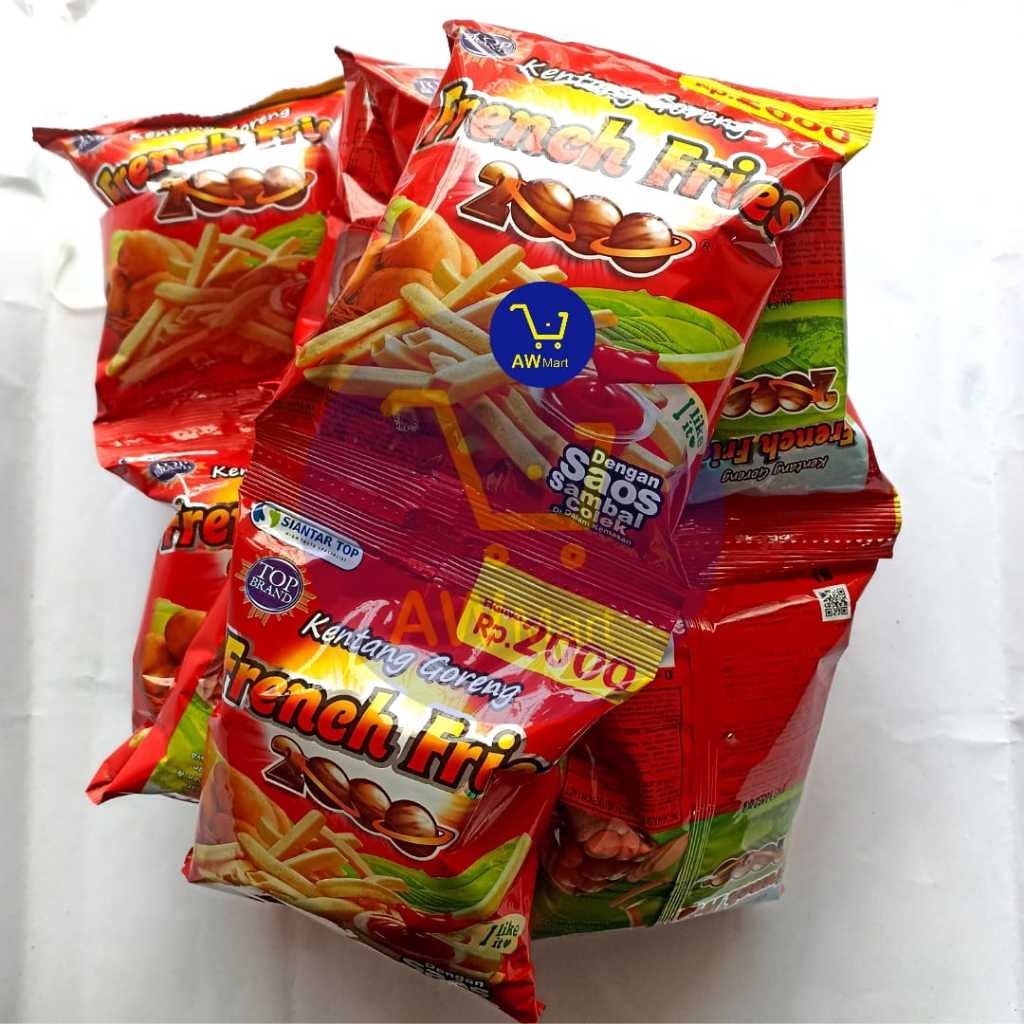 

FRENCH FRIES RENCENG ECER 2000 ISI ( 10 SACHET X 15 GRAM ) - CHIKI KENTANG GORENG FRENCH FRIES RENCENG ECER 2000