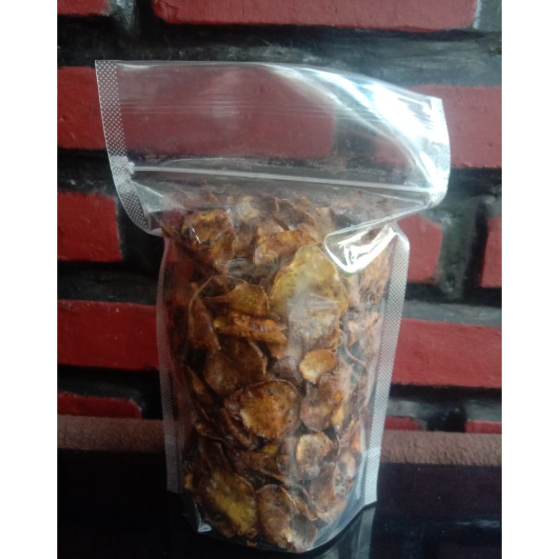 

Keripik ubi lumer coklat