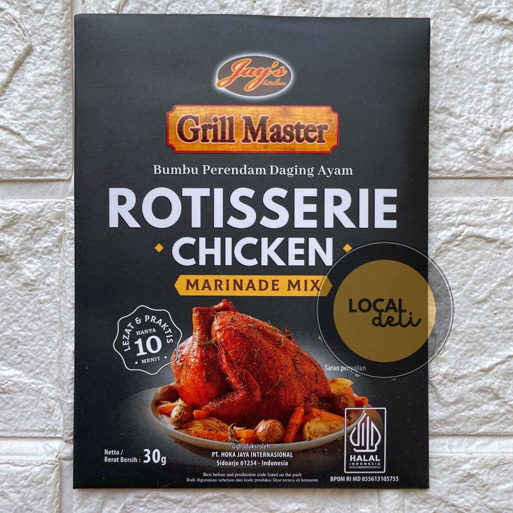 

Jays Grill Master Rotisserie Chicken Marinade Mix 30gr / Bumbu Marinasi Ayam Jays Grill Master 30gr