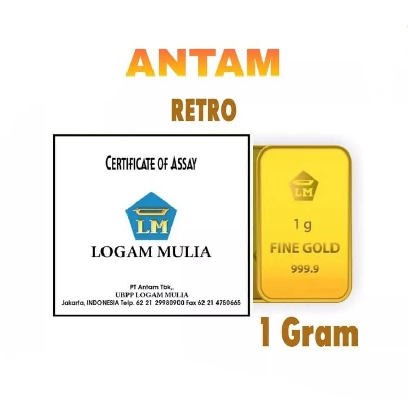 LM EMAS ANTAM RETRO 1 GRAM, LOGAM MULIA ANTAM RETRO POTRAIT