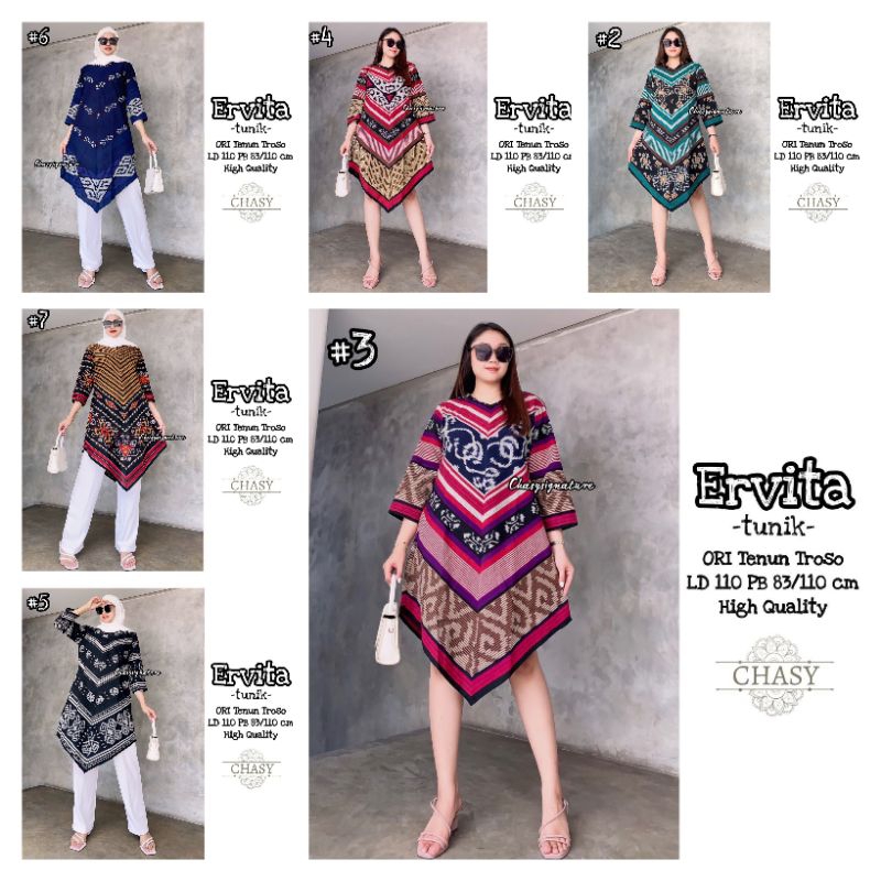 ERVITA Tunik Jumbo ( Ld-+110 cm ) Ori Tenun Troso Handmade