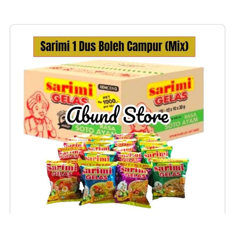 

Sarimi 1 Dus isi 12 Renceng Boleh Mix Rasa / Campur