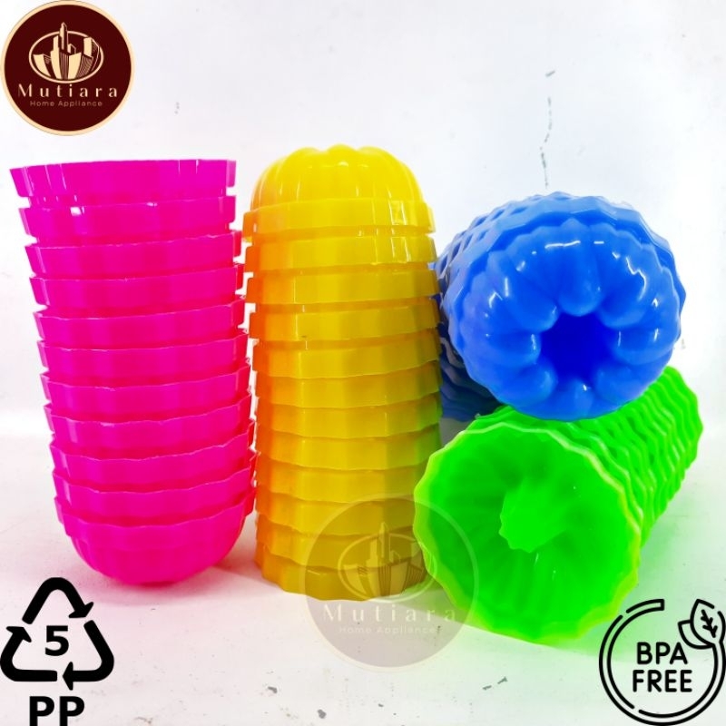 [12Pcs] Cetakan Putu Ayu Bulat | Puding Jelly Agar Talam Kue Kukus | 1 Lusin Tahu Telur Plastik