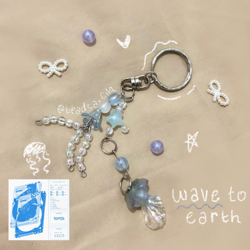 keychain wave to earth | gantungan kunci, gantungan tas wave to earth