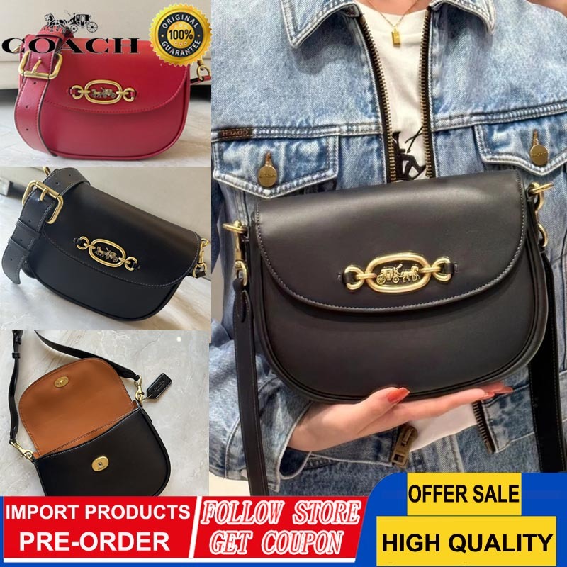 Coach Tas Sadel Tas Selempang Wanita Tas Kurir Kunci Retro Seri Harley CM705 CM701 CM702