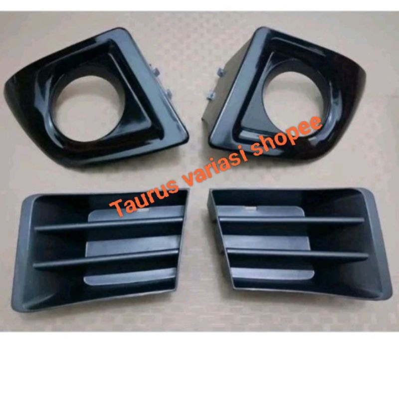 Paket Ring Foglamp + Kisi Bumper Depan Mobil Avanza type G 2008 2009 2010 2011 vvti vvt-i Hitam,Silv