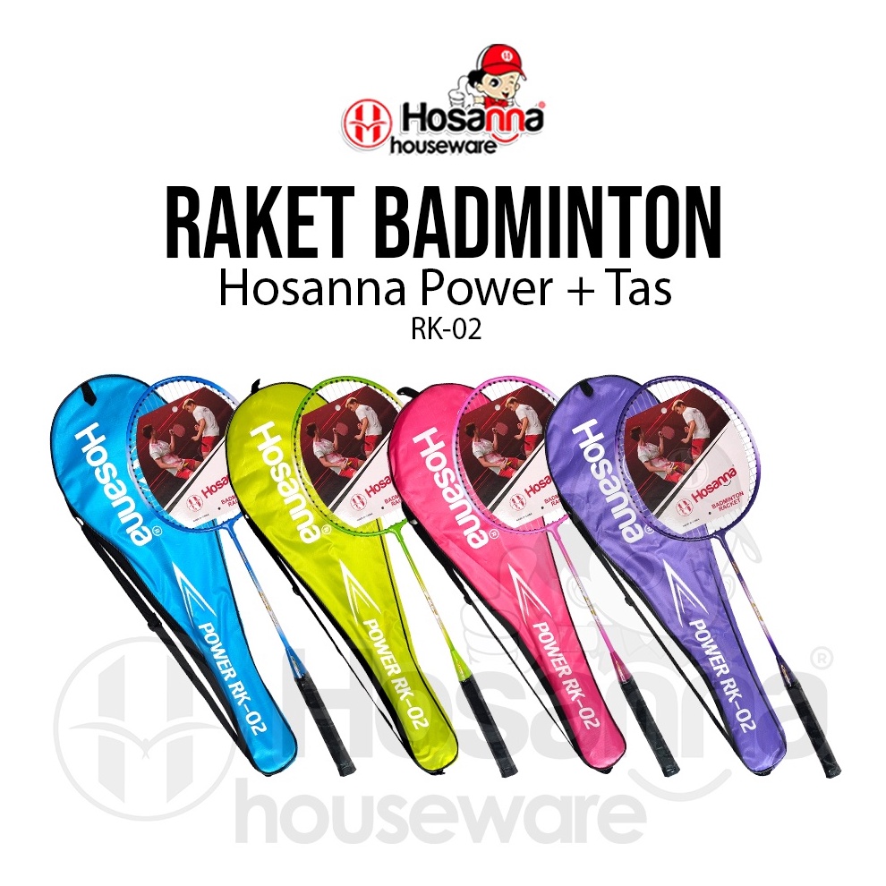 Grosiran Murah Raket Badminton Set isi 2 Hosanna RK2 gas