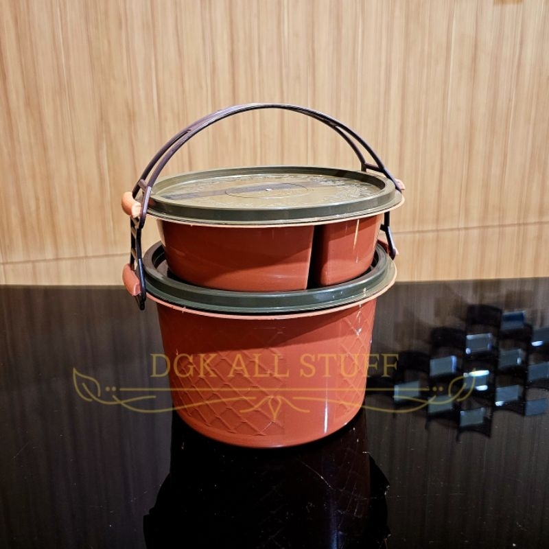 Rantang Bulat Bekal Tempat Makan Bontot Hajatan Piknik Souvenir Hadiah Plastik Susun 3 Tiga Tingkat 
