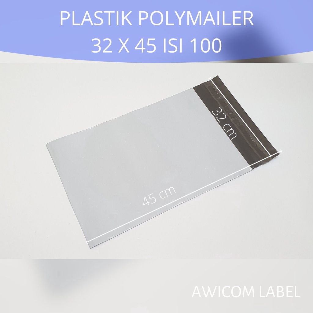 

Bisa COD 32x45 POLYMAILER PUTIH Plastik Packing ukuran 32 x 45 cm isi 1