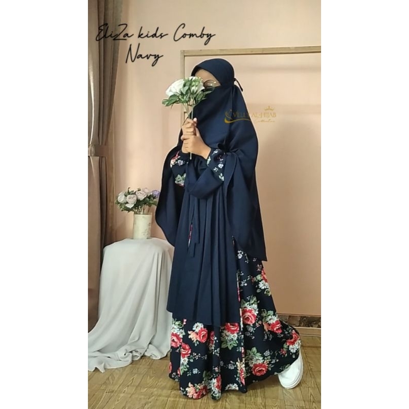 Set Gamis Anak Tanggung Eliza Kids Comby Size Xxxl