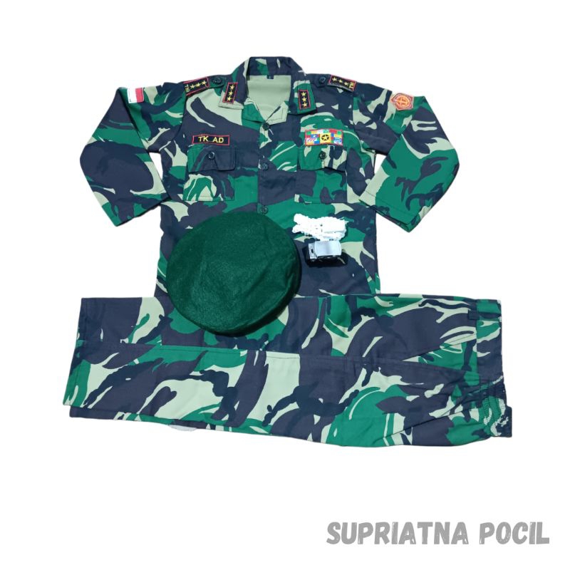 Baju Seragam TNI AD Anak Laki-laki & Perempuan / Seragam Tentara Anak