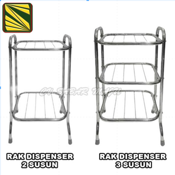 Rak Dispenser Galon Stainless 2 Susun dan 3 Susun