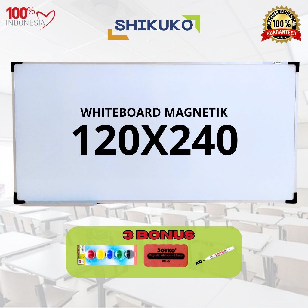 

Whiteboard - Papan Tulis Magnet Uk 120 x 240 Papan Tulis Gantung SHIKUKO