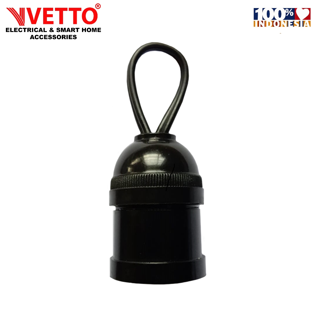 VETTO Fitting Gantung E27 Dengan Kabel Sambungan - Hitam