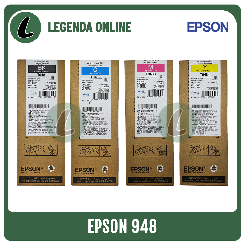 Cartridge Epson T948 T 948 Tinta Original (untuk WF-C5290 WF-C5790)