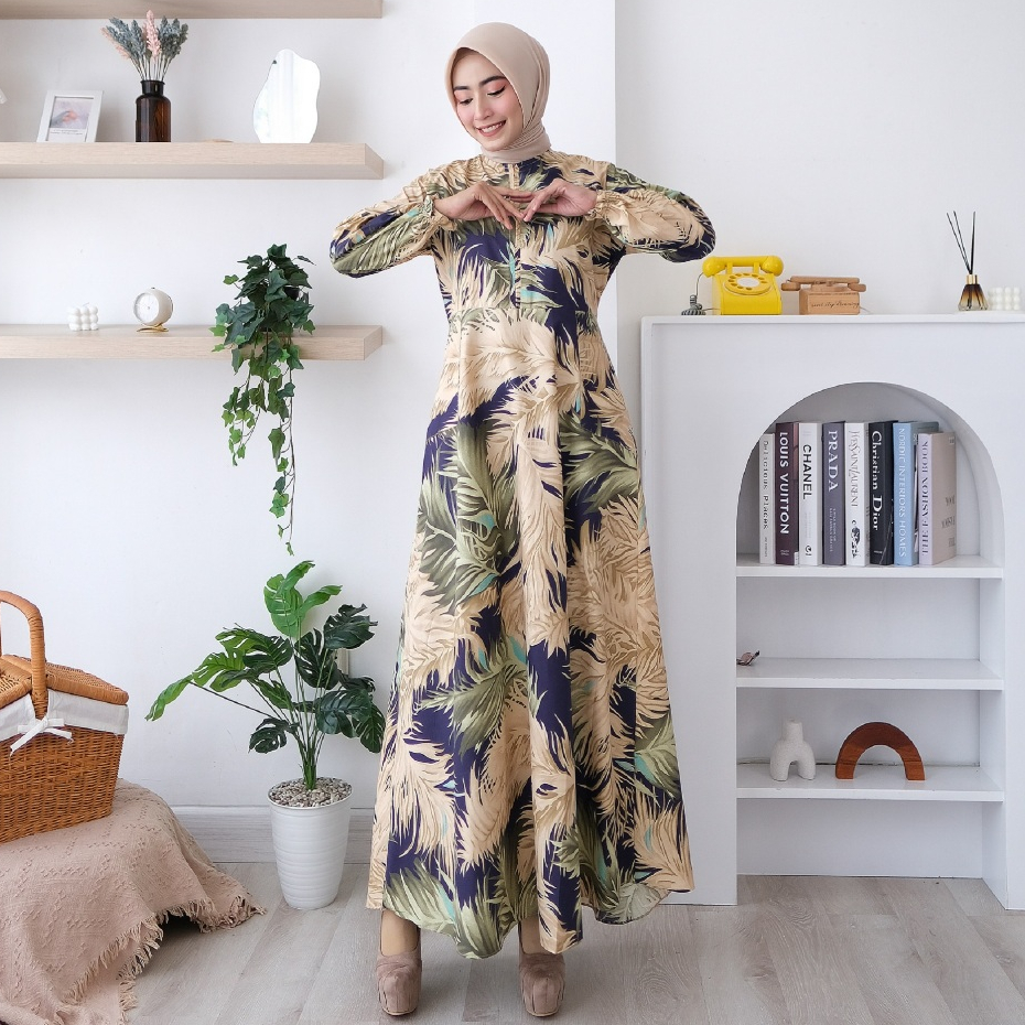 ABA agen baju official  GAMIS JAMILLAH ( DAPAT BAJU AJA ) - homey dress - gamis - gamis wanita - gamis katun apel - gamis muslim - dress - dress wanita - dress menyusui - gamis menyusui - gamis syari-JAMILLAH 8 NAVI