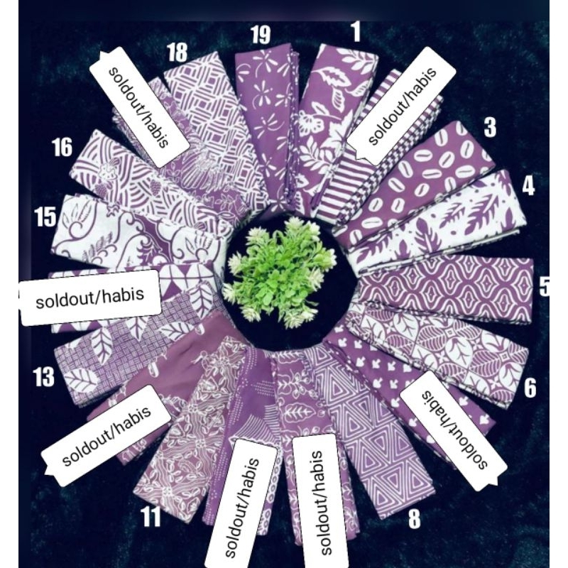 KAIN BATIK CAP WARNA UNGU LILAC VIOLET  2X1 METER