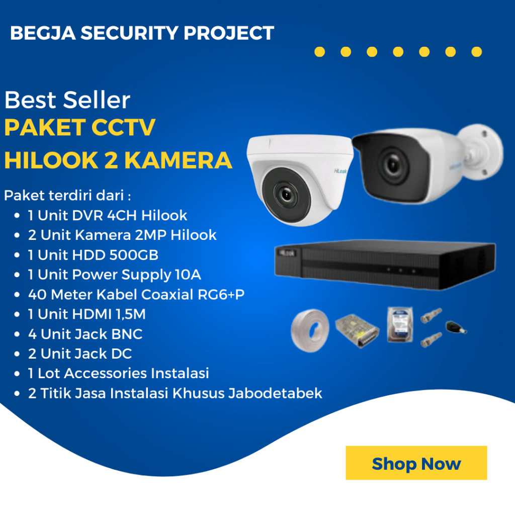 PAKET CCTV HILOOK 2 KAMERA/ PAKET CCTV ANALOG HILOOK