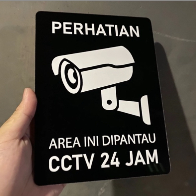 Papan Nama CCTV Akrilik Timbul