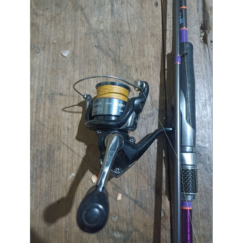 Joran Cangkek Jagero 802 Relix Nusantara 2 top + Reel Pancing Shimano Sienna 1000 FE + PE Natuna 0,8