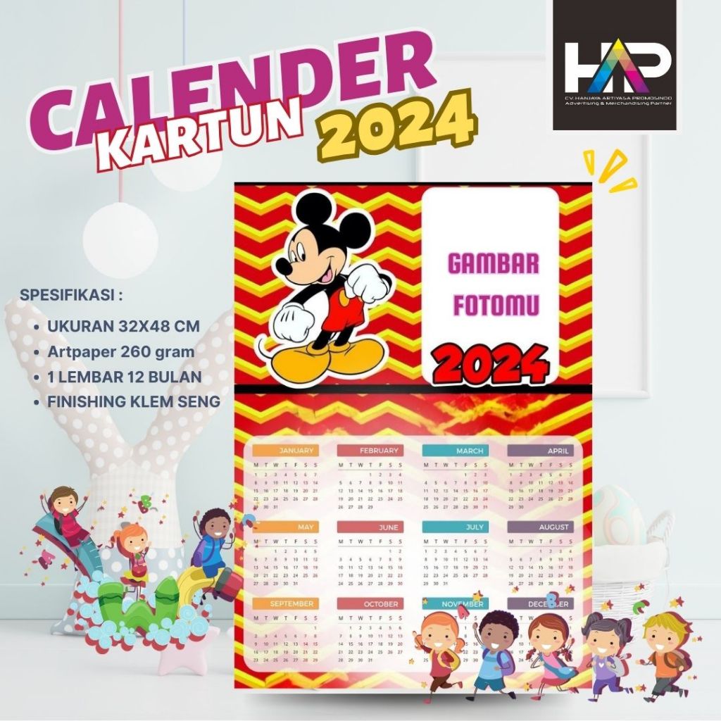 

KALENDER 2025 | CALENDER CUSTOM KARAKTER KARTUN MIKEY MOUSE