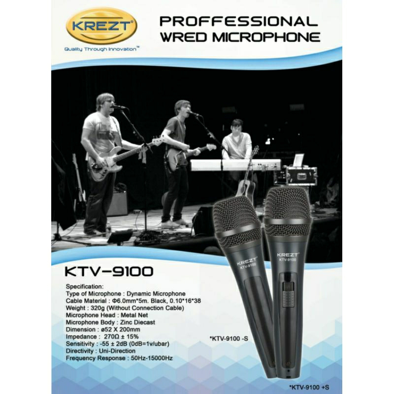 Mic vocal mic kabel Krezt ktv 9100 original Ktv 9100