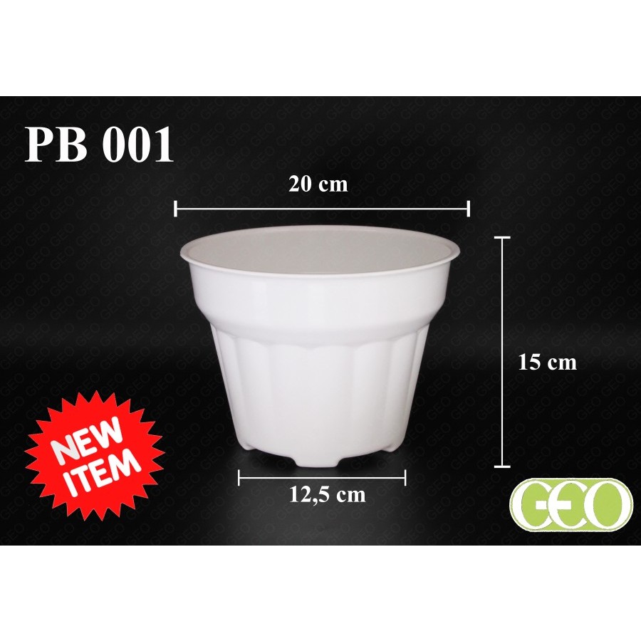 Pot Bunga 20 / Pot tanaman putih / Pot plastik / pot tanaman