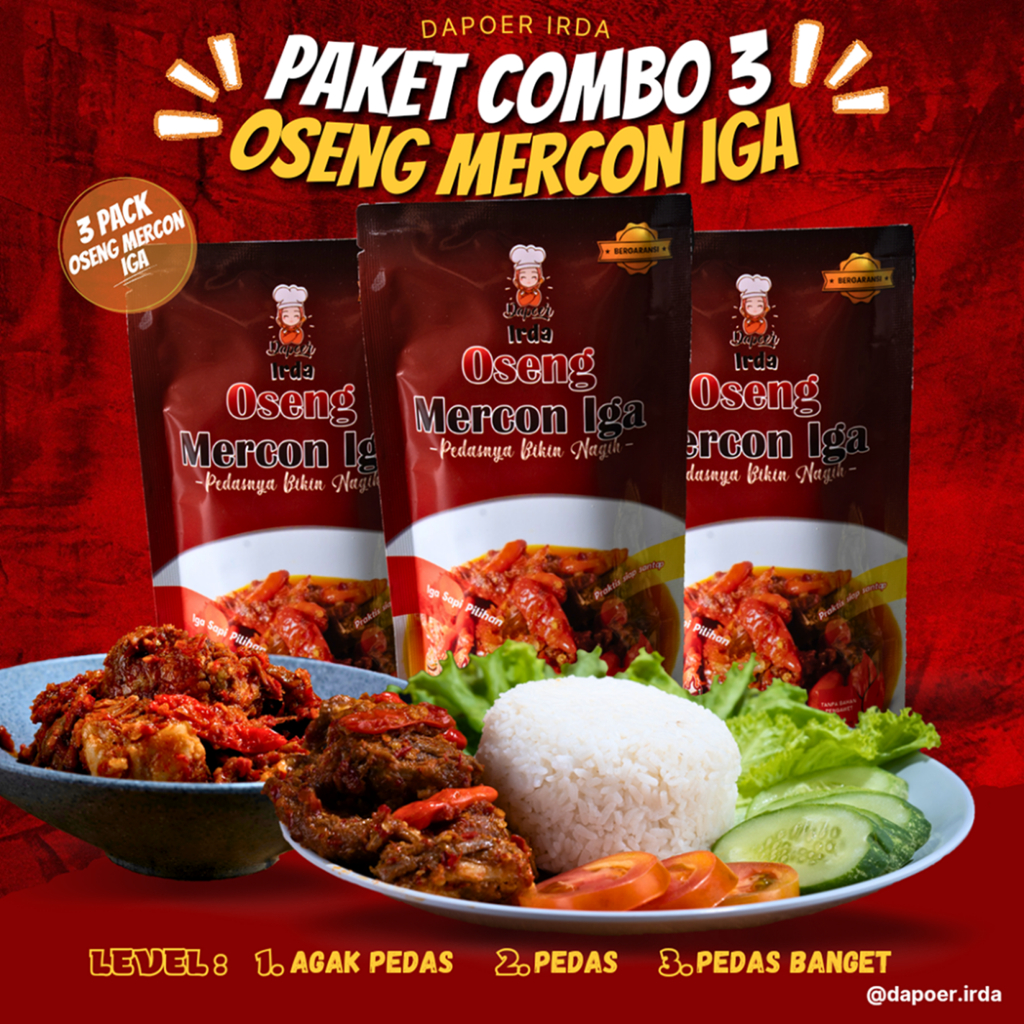 	 Dapoer Irda Paket Combo 3 Oseng Mecon Iga	