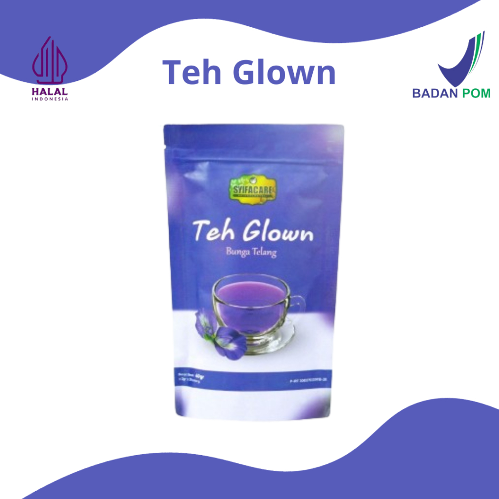 

Syifacare Teh Glown - Teh Celup Bahan Alami Herbal Bunga Telang Teh Celup Glown 20 Tea Bag