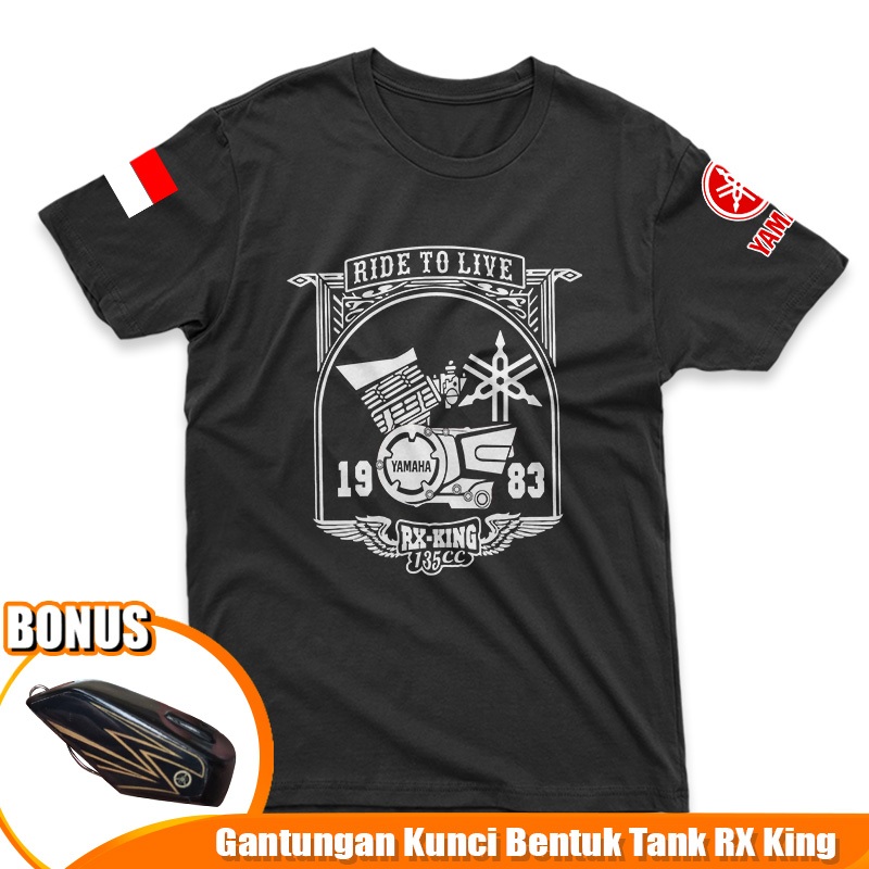 Gazken Kaos Yamaha Ride to Live Rx King BONUS Ganci Tank Keren Baju Motor Yamaha Indonesia Jadul Kla