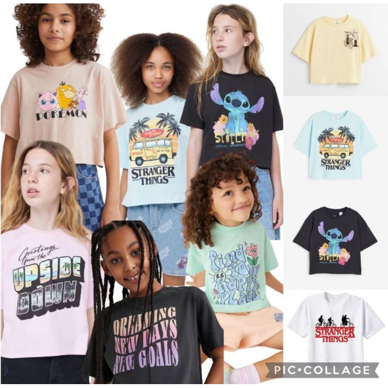 Hm Crop Top Anak Perempuan 4-14 Tahun