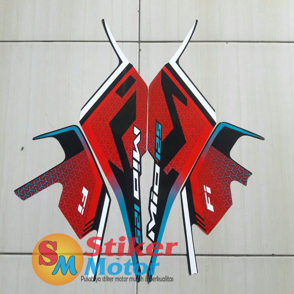 Sticker striping mio m3 125 fi 2022 hitam-merah